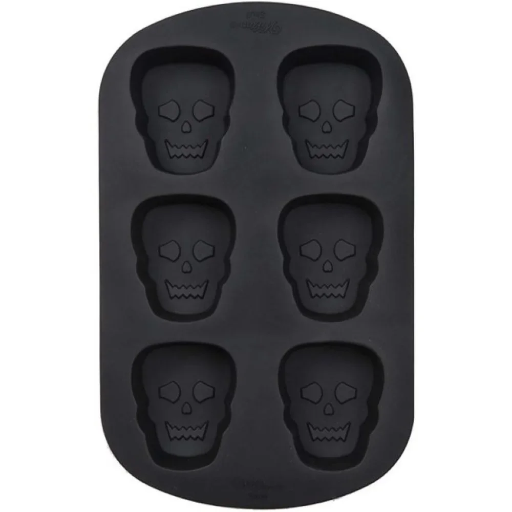 Skull Silicone Cake Mold Wilton Black Skeleton Bakeware 6 Halloween Treats
